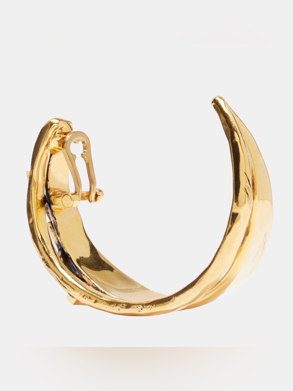 SAINT LAURENT Cassandra YSL logo hoop clip on earrings - Picture 5 of 6